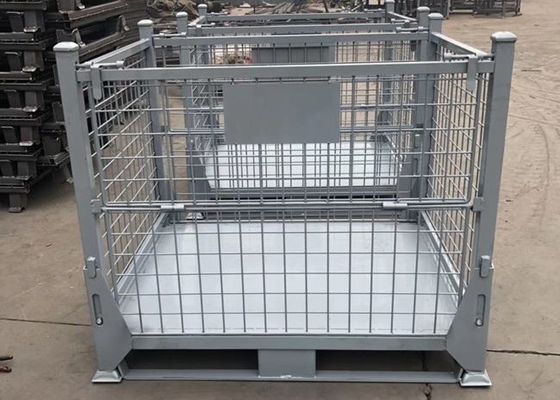 Alambre de acero galvanizado Mesh Pallet Cage Foldable Wire Mesh Basket de Q195 4.0-6.0m m