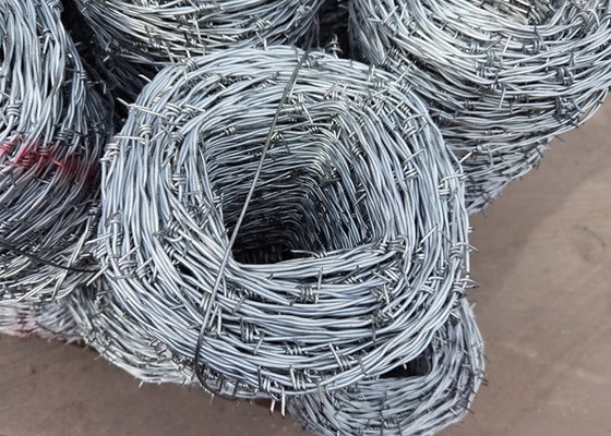 El alambre de púas 14x14 Electo de la plata 2.5m m galvanizó el alambre de púas